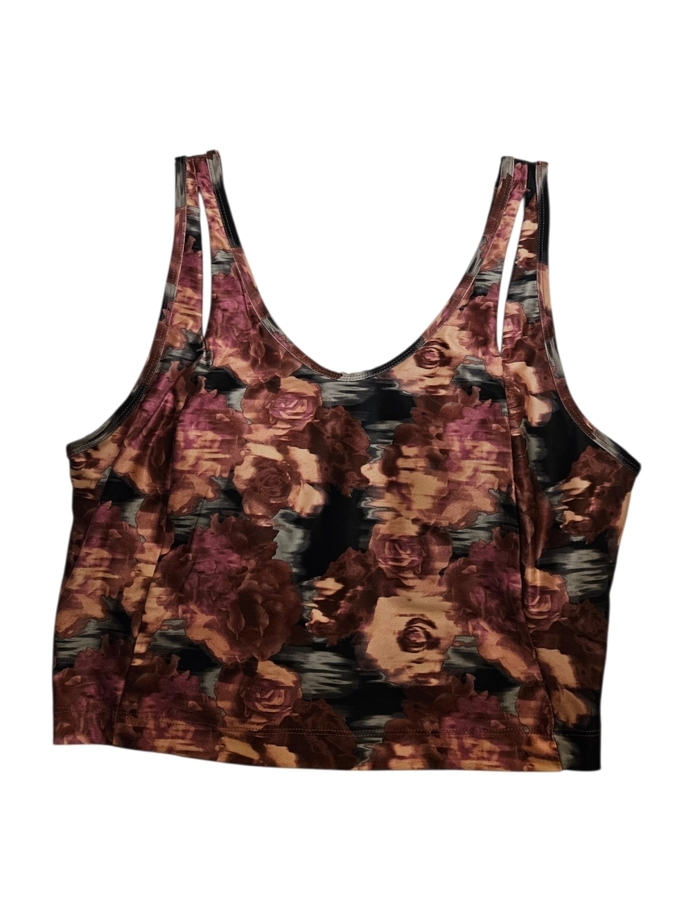 Nine West Active Sports Bra XL Floral 4 Way Stretch Moisture Wicking NWT ws79